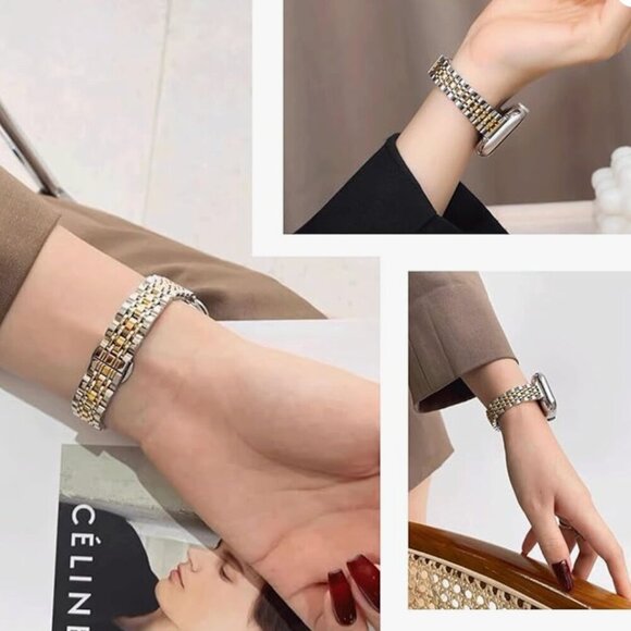 NEW Slim Metal Band Compatible with Apple Watch 42mm(Series 10) 41mm 40mm 38mm - Picture 2 of 4